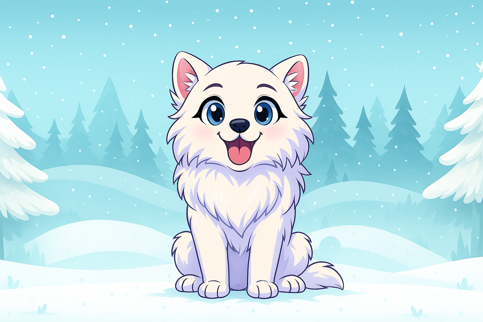 Maya the Samoyed full body sitting - AVAX Edition