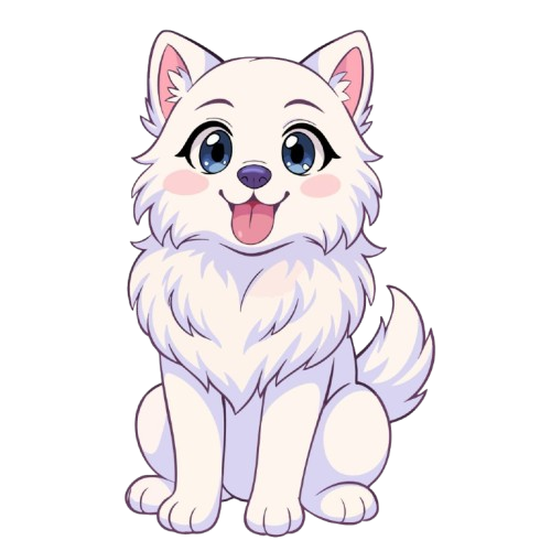 Maya the Samoyed sitting - AVAX Edition